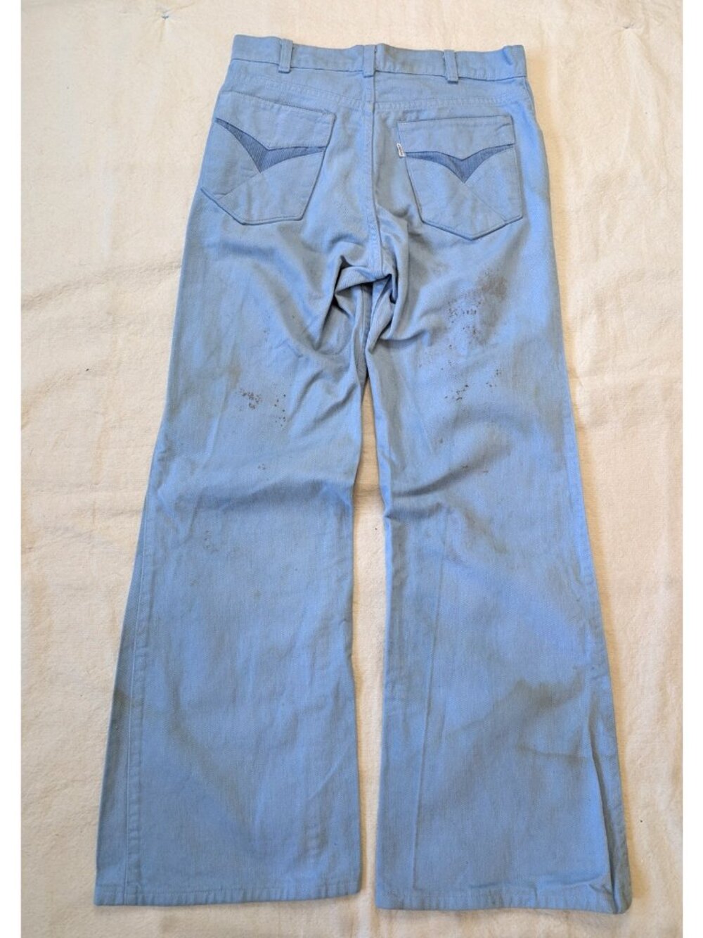 Levi's Vintage 70s 80s Men's Light Blue Bell Bottom Flared Denim V Pockets Sz 30